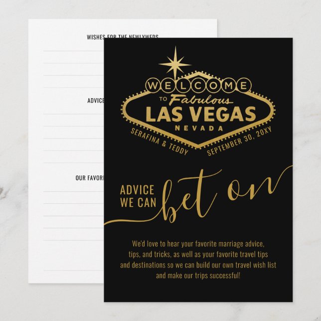 Råd till Bet på Las Vegas Theme Advice & Önskemål (Fram/baksida)