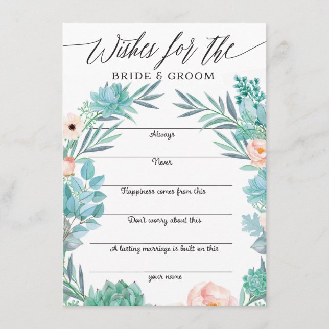 Råd till Bride and Groom well Önskemål Tilläggskort (Framsida)
