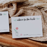 Råd till Bride Cards | Botaniskt Mason Burk<br><div class="desc">Samla in råd till den blivande briden med dessa söta kort. Ställe en skorsten vid ingången till party, lämna ett vid varje ställe, eller skicka runt dem. Vår botaniska mason burk har blommor och löv i rosa, persika och mynta, som är inkapslade i ett söt glas burk. Koordinerar med våra...</div>