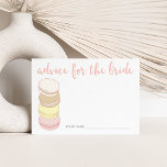 Råd till Bride Cards | Fransk Macarons<br><div class="desc">Samla in råd till den blivande briden med dessa söt kort. Ställe en stapel vid infarten till party, lämna en vid varje ställe, eller skicka runt dem för ett sött alternativ till traditionella möhippor. Utformningen har en stapel med fyra ömtåliga makaroner av Fransk i skuggor av pastellernas rosa, gult, tan...</div>