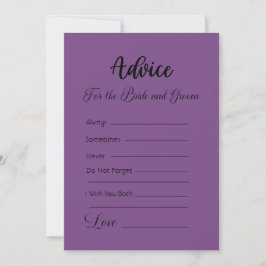 Råd till Bride och Groom Mauve Inbjudningar