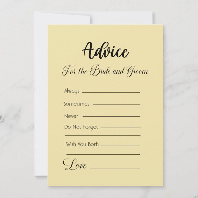 Råd till Bride och Groom Vanilla Inbjudningar (Framsida)