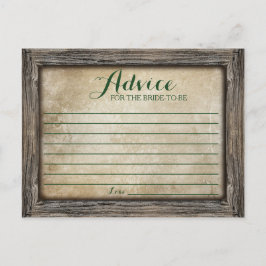 Råd till Bride | Rustiskt calligrafiskt kort