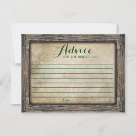 Råd till Bride | Rustiskt calligrafiskt kort