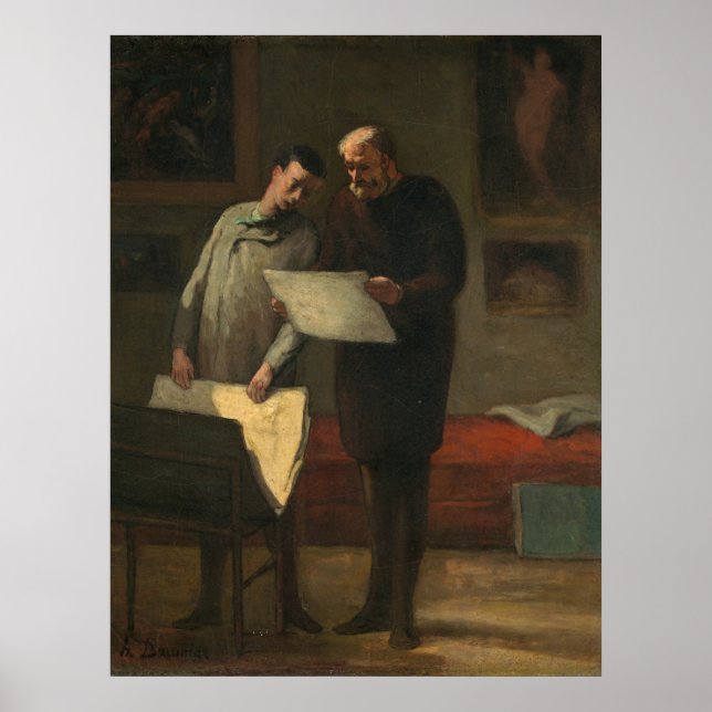 Råd till en ung konstnär - Honoré Daumier Fine Art Poster (Framsidan)