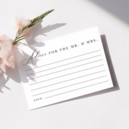 Råd till Mr. & Mrs Card Modern Elegant Tack Kort