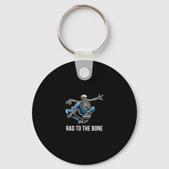 Rad To The Bone - Skateboarding Skeleton -  Nyckelring (Framsida)