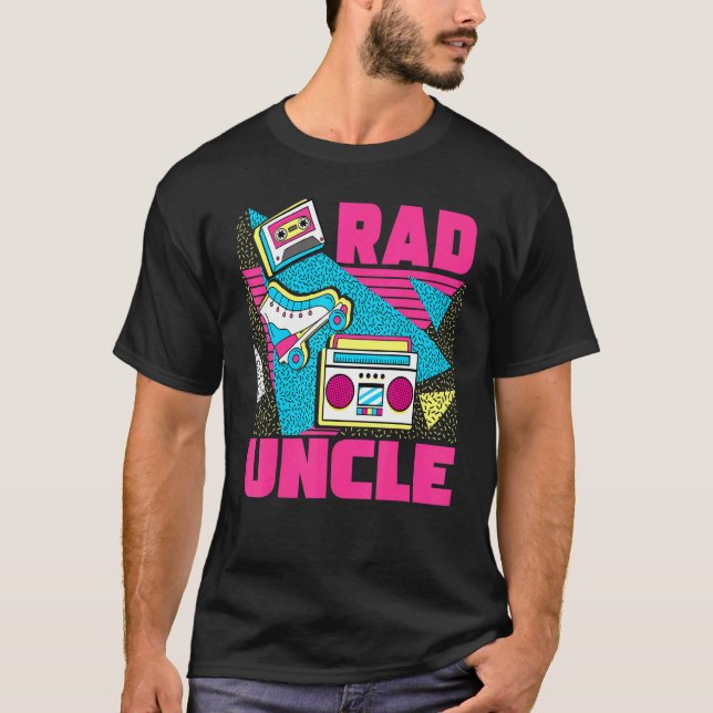 Rad Uncle 90s Aesthetic Nostalgia 1990's Retro Unc T Shirt (Framsida)