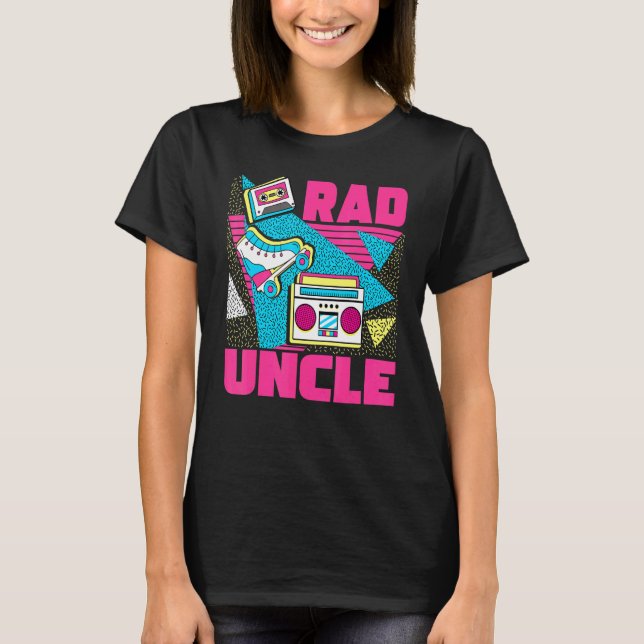 Rad Uncle 90s Aesthetic Nostalgia 1990's Retro Unc T Shirt (Framsida)