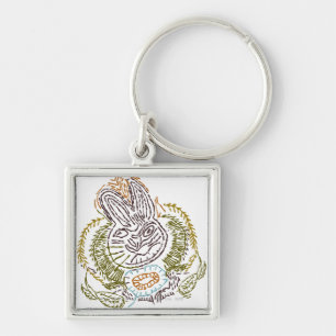 RADAGAST™ Embroidery Fyrkantig Silverfärgad Nyckelring