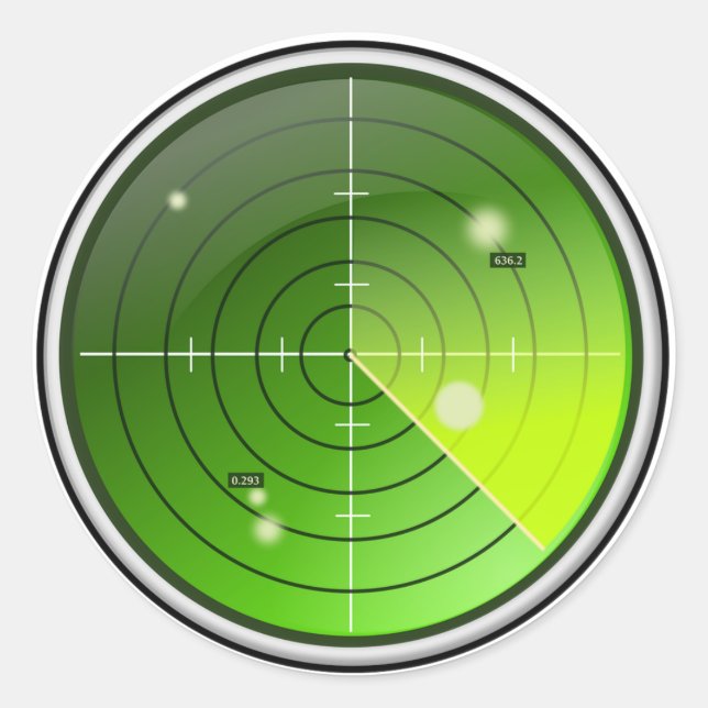 Radar Runt Klistermärke (Framsida)