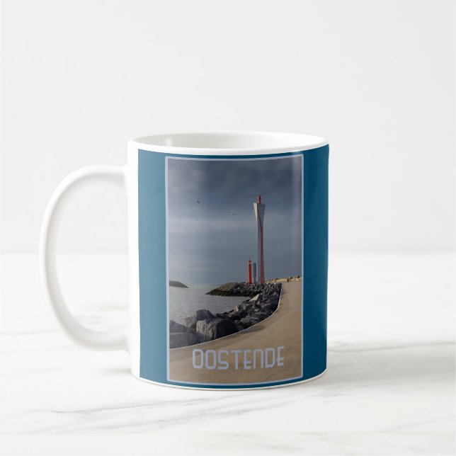 Radar Torn, Oostende Habour, Belgien Kaffemugg (Vänster)