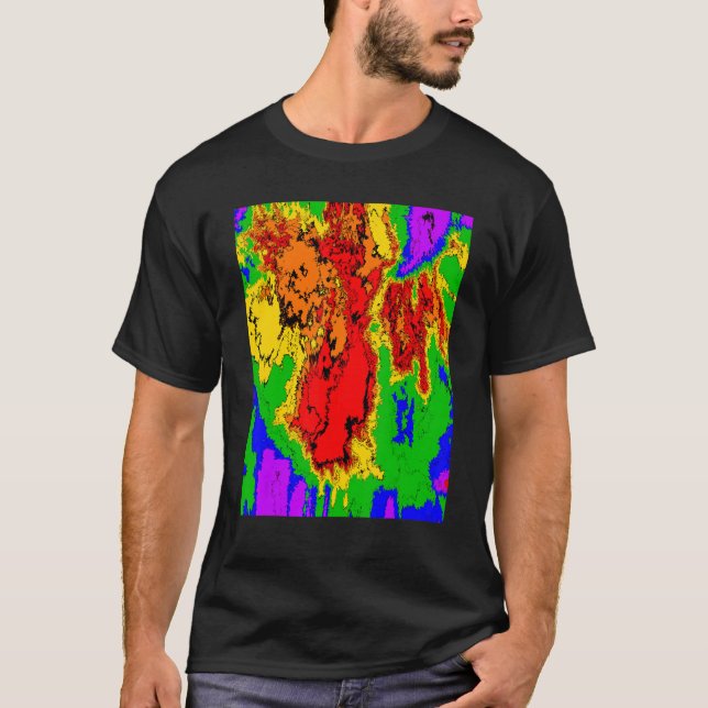 Radarradarvyn Radar karta färglöst färg T Shirt (Framsida)