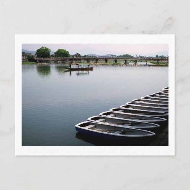 Radbåtar: Arashiyama, vykort enligt Kyoto (Framsida)