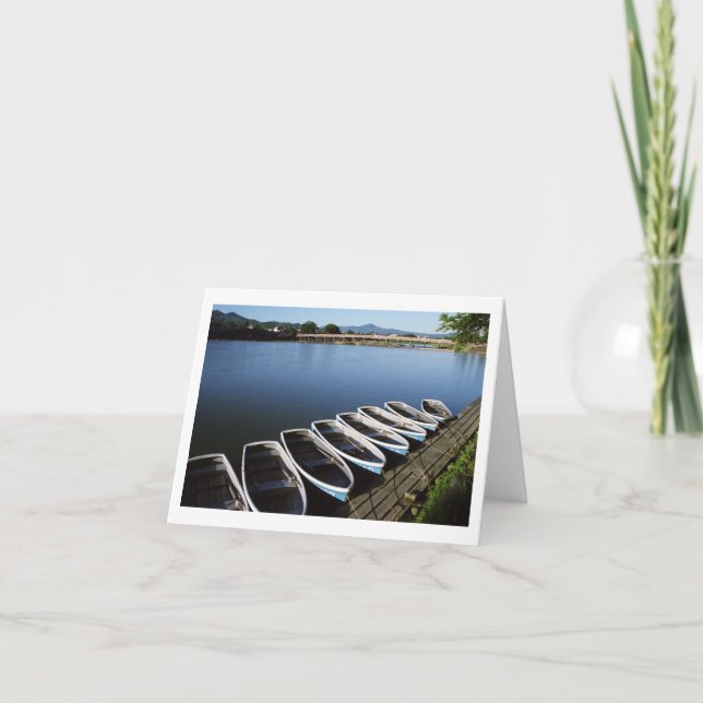 Radbåtar i Arashiyama, Kyotohälsningskort Kort (Framsida)