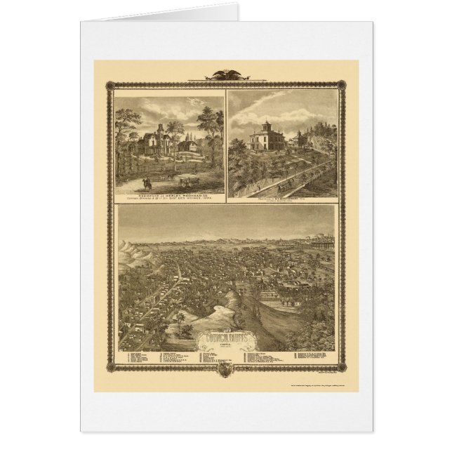 Rådbluffar, panorama- karta för IA - 1875 Hälsningskort (Framsidan)