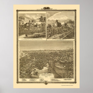 Rådbluffar, panorama- karta för IA - 1875 Poster