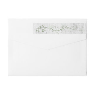 Radbyte av Grönt i botaniskt skiss runt adressetik Etikettband