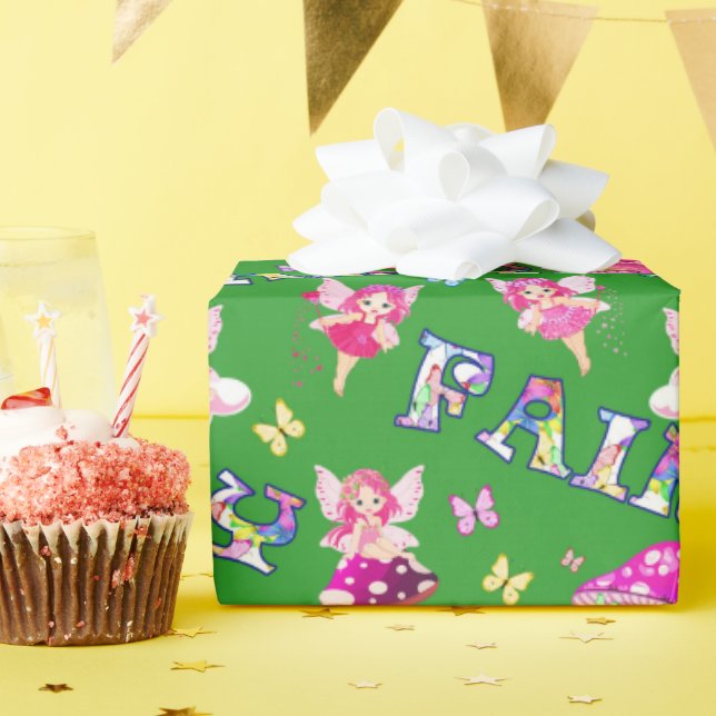 Radbyte för Cute Fairy mönster party Presentpapper (Födelsedagsfest)