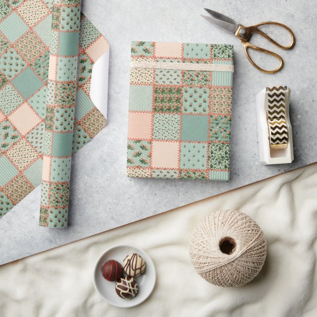 Radbyte för Cute Land quilt mönster party Presentpapper (Hantverk)