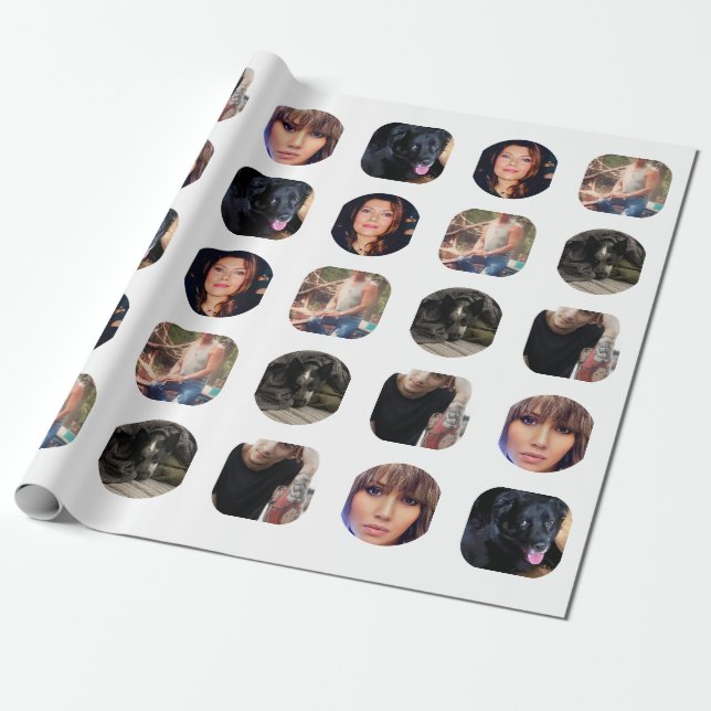 Radbyte för fotogåva presentpapper (Utrullad)