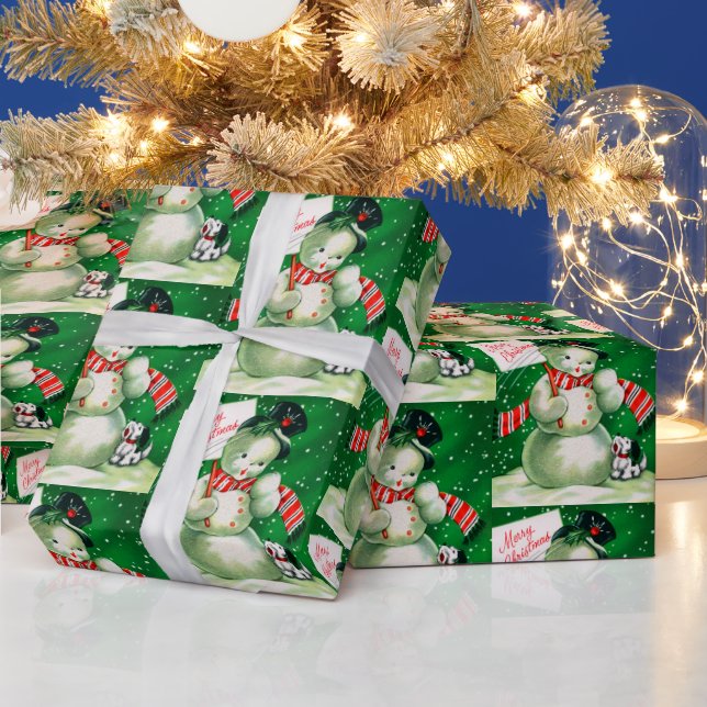 Radbyte för Retro Vintage snögubbe Julfest Presentpapper (Helgdagar)