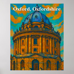 Radcliffe Camera i Oxford Gouache Painting Poster
