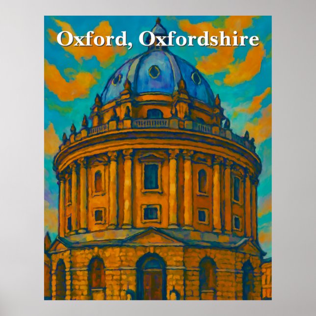 Radcliffe Camera i Oxford Gouache Painting Poster (Framsidan)