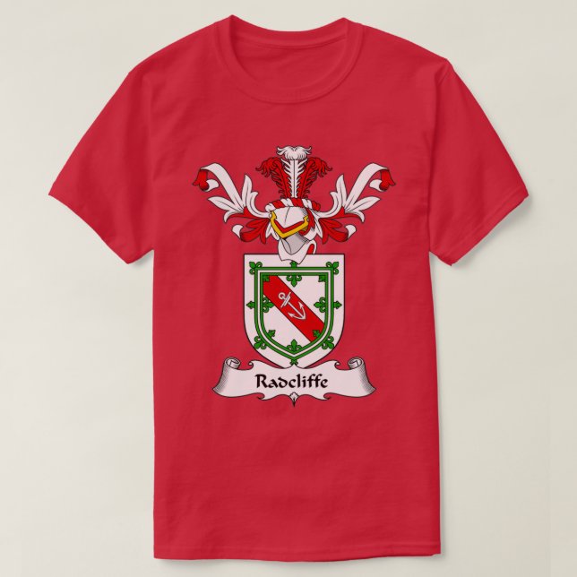 Radcliffe Coat of Arms Family Crest  T Shirt (Design framsida)