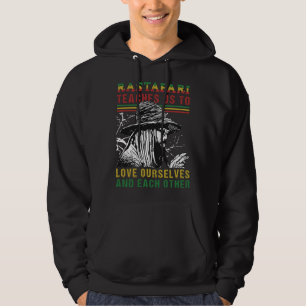 Rädd för Rastaman Etiopiska flaggan Rastafariansk  Hoodie