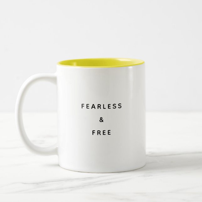 Rädd & Fri Typografi Modern Tvåtons Mugg (Vänster)