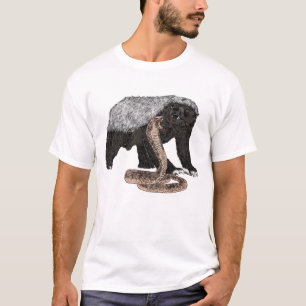 Rädd huggorm och honungsgrävling - rolig djurkonst t shirt