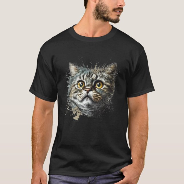 Rädd Katt Räddis Katt  4 T Shirt (Framsida)