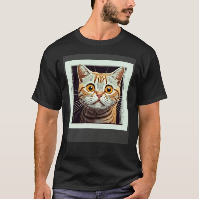 Rädd Katt Räddis Katt T Shirt (Framsida)