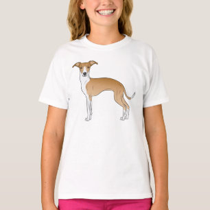 Rädd och vit italiensk mops Söt hund teckning T Shirt