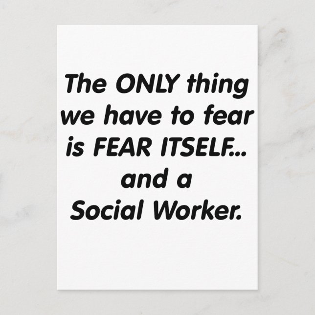 Rädd Social Worker Vykort (Framsida)