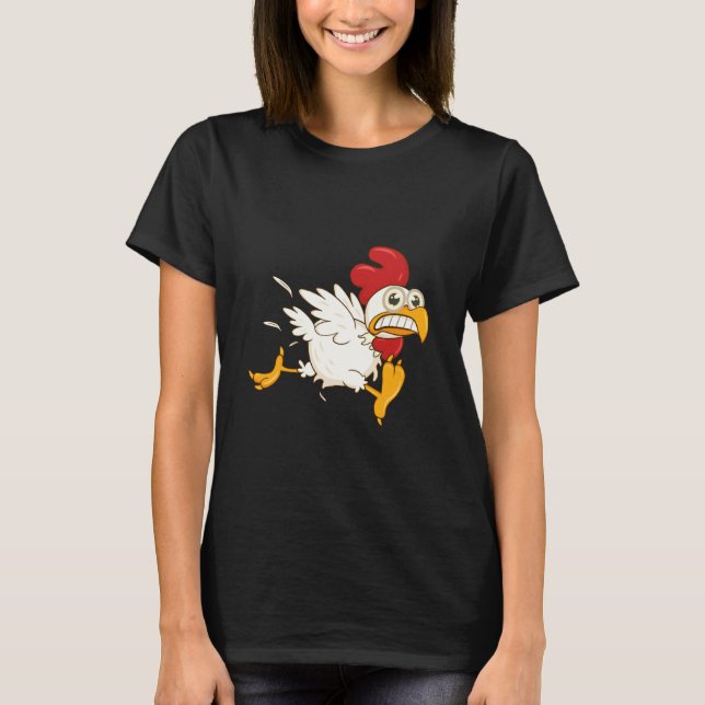 Rädd springande höna t shirt (Framsida)