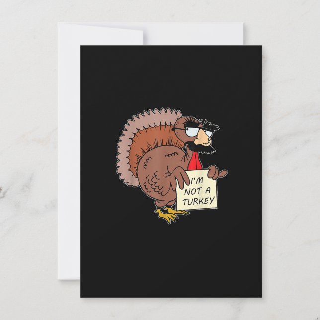 Rädd Turkiet Förklädnad Skämt Humor Rolig Thanksgi Inbjudningar (Framsida)
