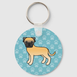Rädd Viklig Bullmastiff Hund Nyckelring