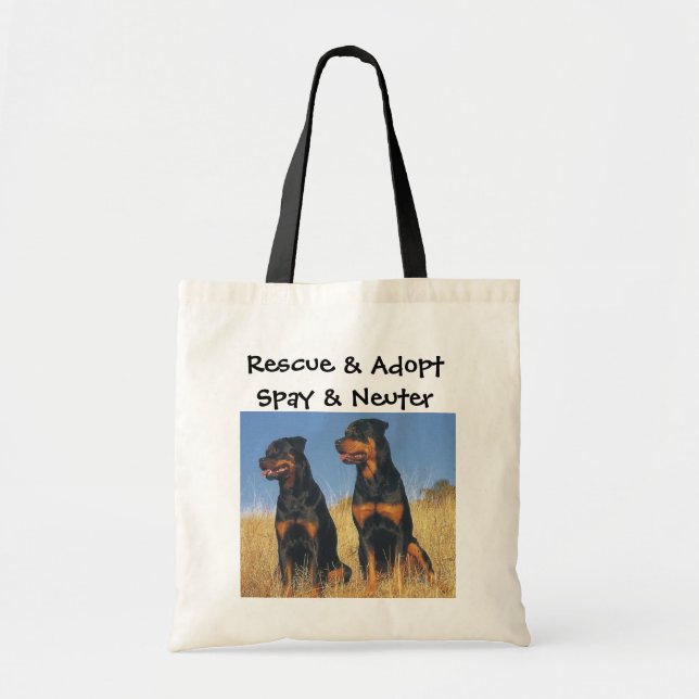 Rädda & adoptera, Spay & sterilisera, Rottweilers Tygkasse (Framsidan)