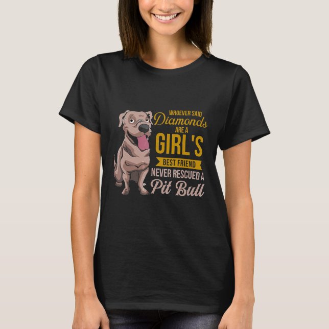Rädda aldrig en Pit Bull Pit Bull Älskare T Shirt (Framsida)