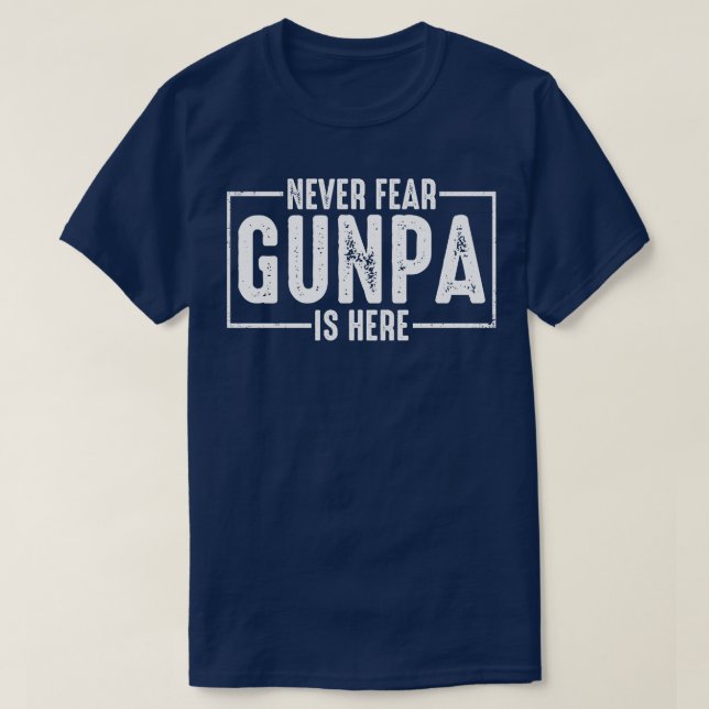 Rädda aldrig Gunpa här T Shirt (Design framsida)