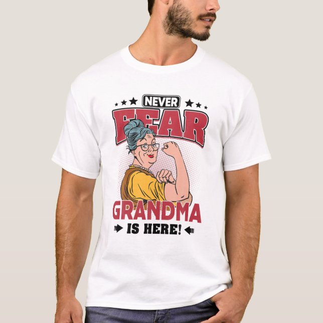 Rädda aldrig mormor här Lycklig Mors dag T Shirt (Framsida)