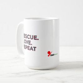 Rädda. Älska. Upprepa. | Pet lovers minimalistiska Kaffemugg