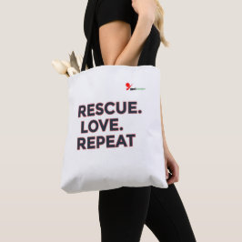 Rädda. Älska. Upprepa. | Pet lovers minimalistiska Tygkasse