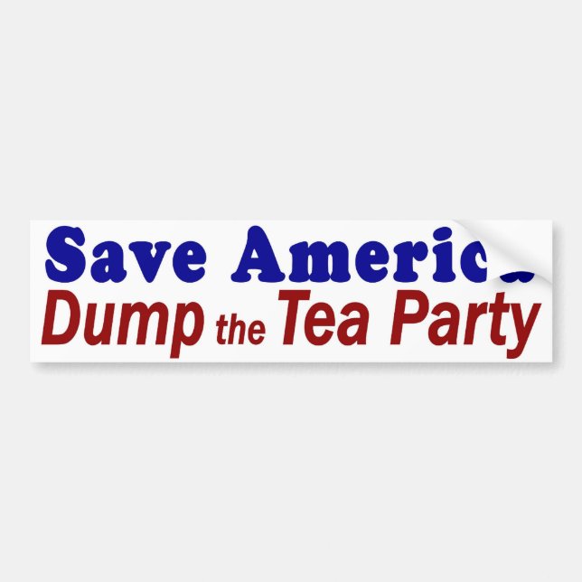 Rädda Amerika Dump Tea Party Bildekal (Framsidan)