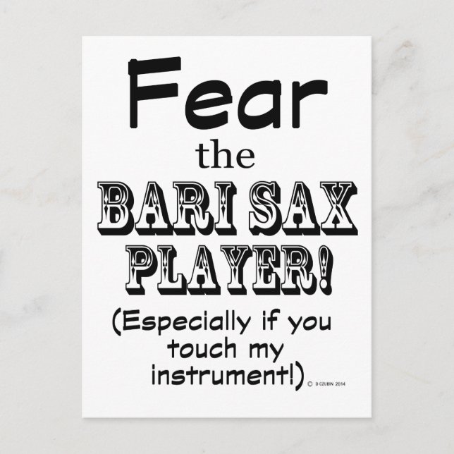 Rädda Bari Sax Player Vykort (Framsida)