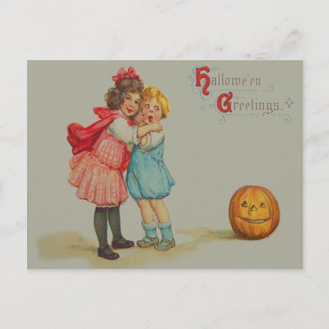 Rädda Barn Lerande Jack O' Lantern Pumpa Vykort (Framsida)