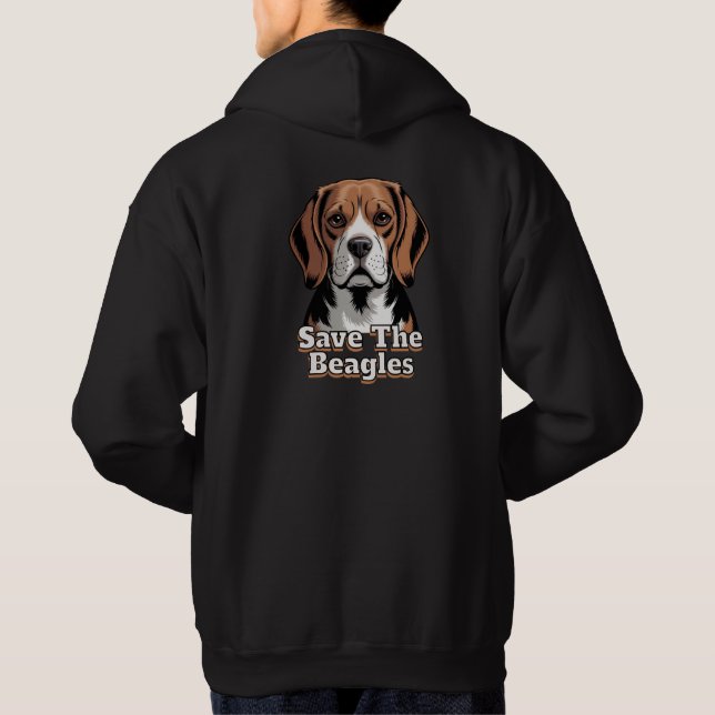 Rädda Beagles | Hundälskare Hoodie (Baksida)