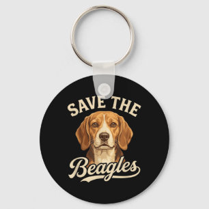 Rädda Beagles Söt Hund Älskare Design Nyckelring